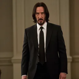 a cinematic film still of steve carell in john wick
