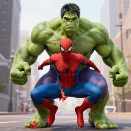 hulk as Spiderman with thorn out costume