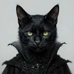 portrait of gothic cat, dc comics, dark, intricate, smooth, artstation, painted by wayne barlowe, greg rutkowski, zdislav beksinski