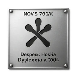 metal plaque in honor of dyslexia awareness
