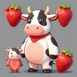 strawberry cow concept art character design, digital art, art station, deviant