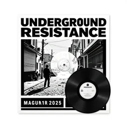 graphic design for underground resistance record label