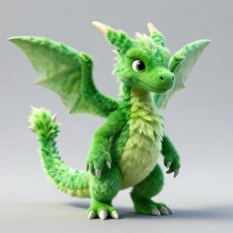 a full body shot, 3 d render of a green, feathery, male, anthropamphic dragon a spike at the tip of his tail, in the style of spyro the dragon