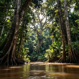 magical trees and the amazon river in the amazon rainforest by anderson debernardi and pablo amaringo