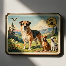 vintage tin pet poster sign