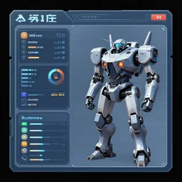 simple cyberpunk graphics user interface ( gui ) depicting operational controls of a mech robot. design by mark coleran or jayse hansen ( 1 9 9 1 )