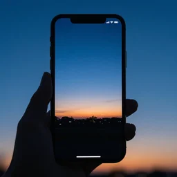 an iphone picture of a dim blue sunset