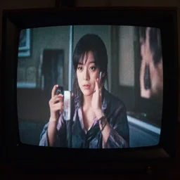 still from a movie on a cathodic tv screen