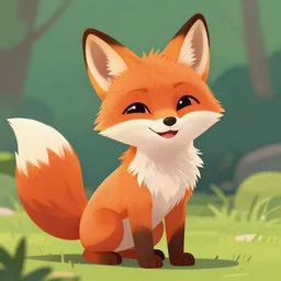 A cute fox smiling, digital art, ArtStation