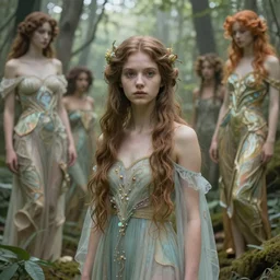 beautiful young goddess by zdzisław beksinski, iris van herpen, jean delville, jeffrey smith, frank cadogan cowper, and alphonse mucha, detailed whimsical ethereal beautiful portrait, shallow depth of field octane render, beautifully lit, visionary, ai biodiversity, otherworldly