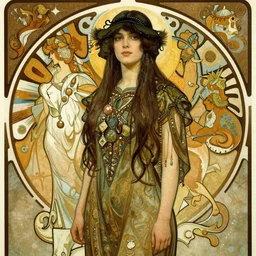 thin young female alchemist, long dark hair, 1 9 2 0 s fashion, fantasy, art by joseph leyendecker, peter mohrbacher, ruan jia, finnian macmanus, marc simonetti, dean cornwell, ayami kojima, vasnetsov, cedric peyravernay, alphonse mucha