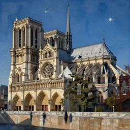 the notre dame of paris by paul klee, robert delaunay trending on artstation hq, 4 k, intricate, detailed, cinematic lighting