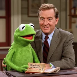 “Film still of Kermit the Frog as Andy Griffith on the andy griffith show”