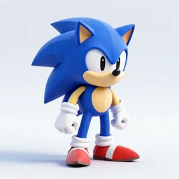 Low poly 3D Render of Sonic from Sonic Jam on the SEGA Saturn