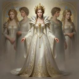 ancient queen sadie sink, symetrical, diffuse lighting, fantasy, intricate, elegant, highly detailed, lifelike, photorealistic, digital painting, artstation, illustration, concept art, 4 k, smooth, sharp focus, art by john collier and albert aublet and krenz cushart and artem demura and alphonse mucha