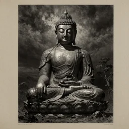 asset sheet, material study ( caricature ) buddha by mark ryden dark foreboding