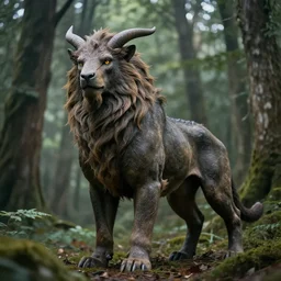 Professional Photography Of A Mythical Beast In A Forest, 4K, Photorealistic, Extremely Detailed