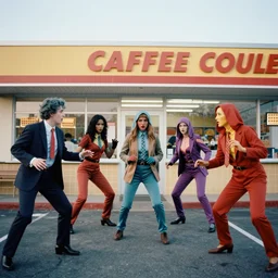 35mm photo of transdimensional entities raiding a waffle house