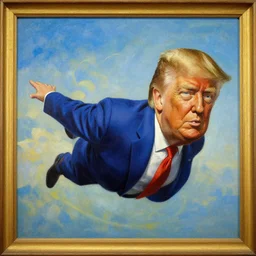 donald trump flying painting dali