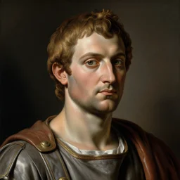 A 17th century Baroque Painting of Emperor Nero, portrait of Emperor Nero, grainy, realistic, very realistic, hyperrealistic, highly detailed, very detailed, extremely detailed, very neat, very epic, very cool, detailed, trending on artstation