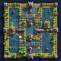 tilemap topdown action rpg futuristic , voxel art digital art hd 8k