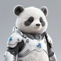 anthropomorphic cyber panda wearing scifi armor, diffuse lighting, fantasy, intricate, elegant, highly detailed, lifelike, photorealistic, digital painting, artstation, illustration, concept art, smooth, sharp focus, art by john collier and albert aublet and krenz cushart and artem demura and alphonse mucha
