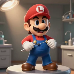 waluigi performing dentistry