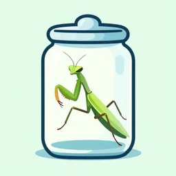 an rpg icon of a praying mantis inside a jar