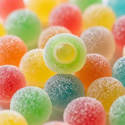 closeup colorful hard candy very tasty studio lighting 8 k