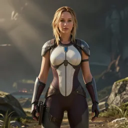 jennifer lawrence as samus aran, animated, high resolution