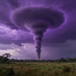 tornado color purple in a landscape, artstation, 4 k detail, unreal engine 5