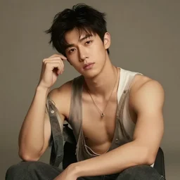 a moderately handsome rebellious hot young guy, 2 0 4 8 photo