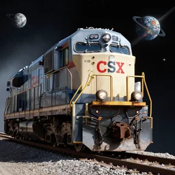 csx locomotive in space