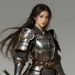 a beautiful woman with long dark brown hair wearing armor, japanese fantasy, feudal japan, by lois van baarle, Ilya Kuvshinov, Stanley Artgerm Lau, WLOP, Rossdraws, 4k, high detail, trending on artstation,