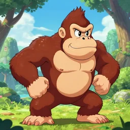 donkey kong in anime style,