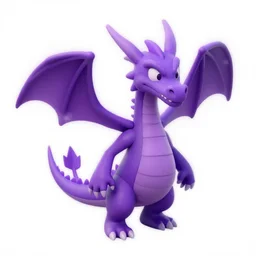 ( 2 0 0 4 - 2 0 0 7 ) isometric figment, purple dragon from epcot, sculpted character, 3 d render, in the style of yoworld, vmk myvmk, artstation, white background, zoomed out view by miha rinne