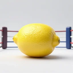a lemon in a boxing ring