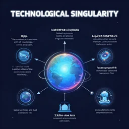 technological singularity simplified visualization vector graphics