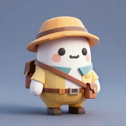 3d,lowpoly,stilized,explorer,cute,3 point lighting,artstation