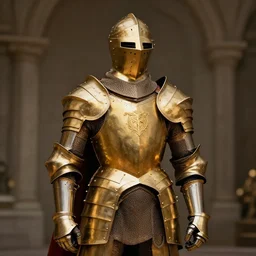 a knight in golden armor. by ariel perez.