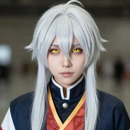 dslr portrait photo still of rimuru tempest, yellow eyes, 8 k, 8 5 mm f 1. 8