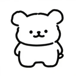 cute animals, outline art, digital art, drawing, simplistic