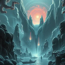 paradise lost by _ beeple _ aaron _ horkey _ amanda _ sage _ bauhaus _ anton _ pieck _ bernie _ wrightson _ barclay _ shaw _ frank _ stella _ anne _ stokes _ alena _ aenami _ angus _ mckie, alex grey, akira toriyama, hp lovecraft. surreal, artstation, design 4 k, native, hd,