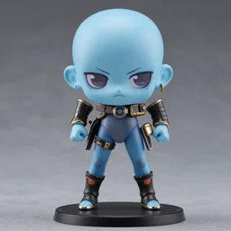 destiny commander zavala!!!!!!!!!!!!!!!!!!!!!!!!!!, an ( ( ( ( ( anime ) ) ) ) ) nendoroid of commander zavala, figurine, light - blue skin and bald!!!!!!!!, detailed product photo