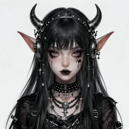 eco punk, goblin girl goth, fantasy art, high detail, 4k