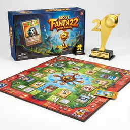 box of a game board that won the most awards in 2 0 2 2, fantasy card game, front shot