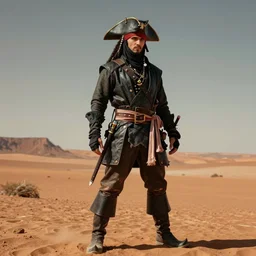 photograph of a pirate ninja on mars
