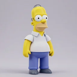 Homer Simpson 3d photo realistic render