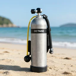 scuba tank on beach, ultra quality, octane render