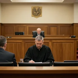 jerma 9 8 5, still image of jerma 9 8 5 on trial, courtroom photo, courtroom interior background,